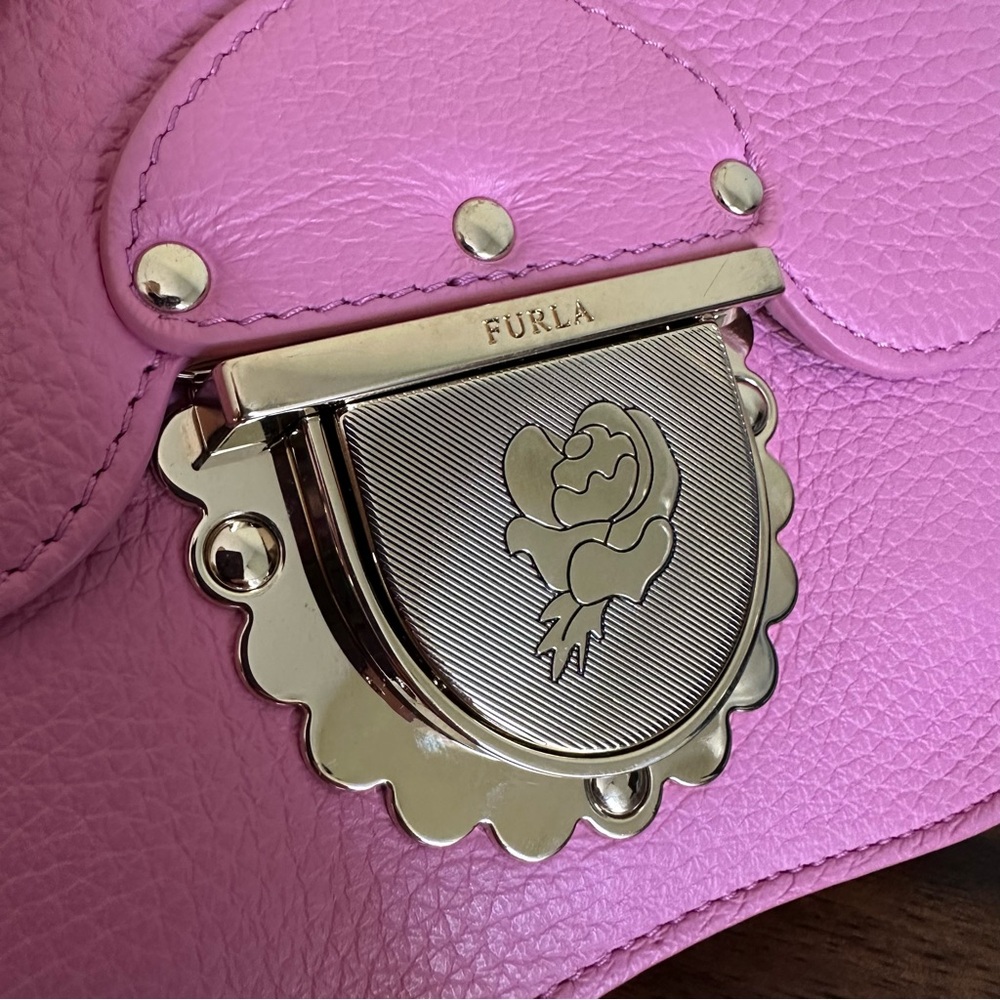 Furla Pink Leather Crossbody Bag. - Picture 10 of 12